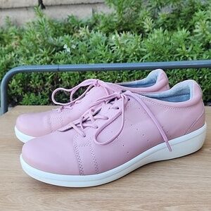 Traq By Alegria Blush Pink Leather Comfort Sneakers Casual Walking Shoes Size 40